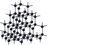 <p>Each carbon atom is joined to 4 other carbon atoms by covalent bonds</p><p>The carbon atoms form a tetrahedral structure</p><p>There are no free/delocalised electrons</p>