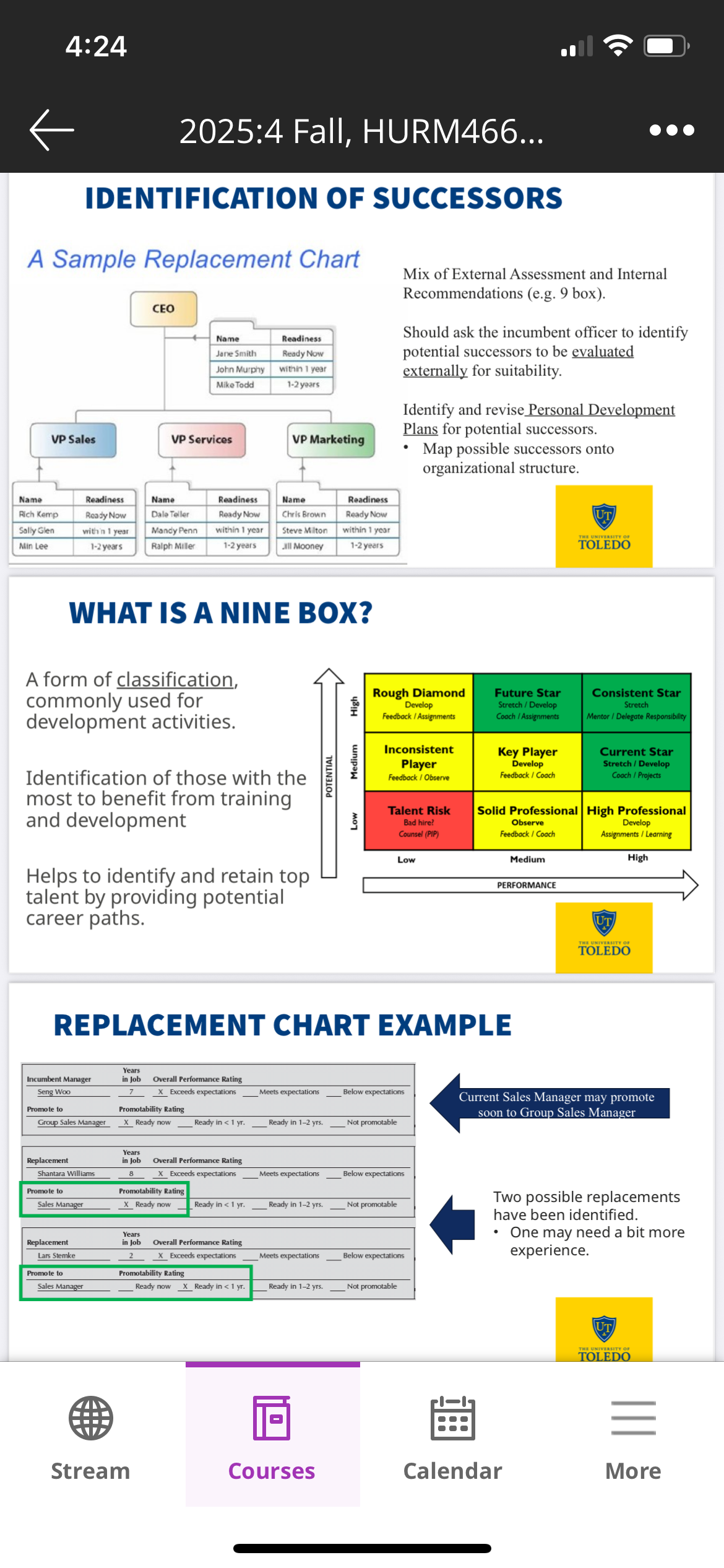 <p><span>Mix of External Assessment and Internal</span></p><p><span>Recommendations (e.g. 9 box).</span></p><p><span>Should ask the incumbent officer to identify potential successors to be evaluated externally for suitability.</span></p><p><span>Identify and revise Personal Development</span></p><p><span>Plans for potential successors.</span></p><p><span>• Map possible successors onto organizational structure.</span></p>