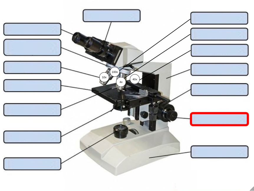 <p>Label the following microscope part.</p>