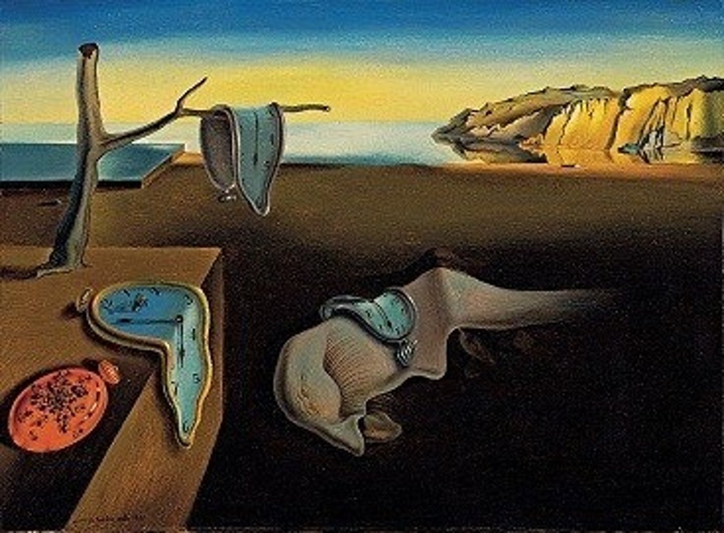 <p>Metaphysical painting; evolved from Dada art (reaction against commonplace and WWI); workings of the subconscious mind (Freud) through fantastic imagery. Ex) Salvador Dali; Chagall—distorted everyday objects.</p>