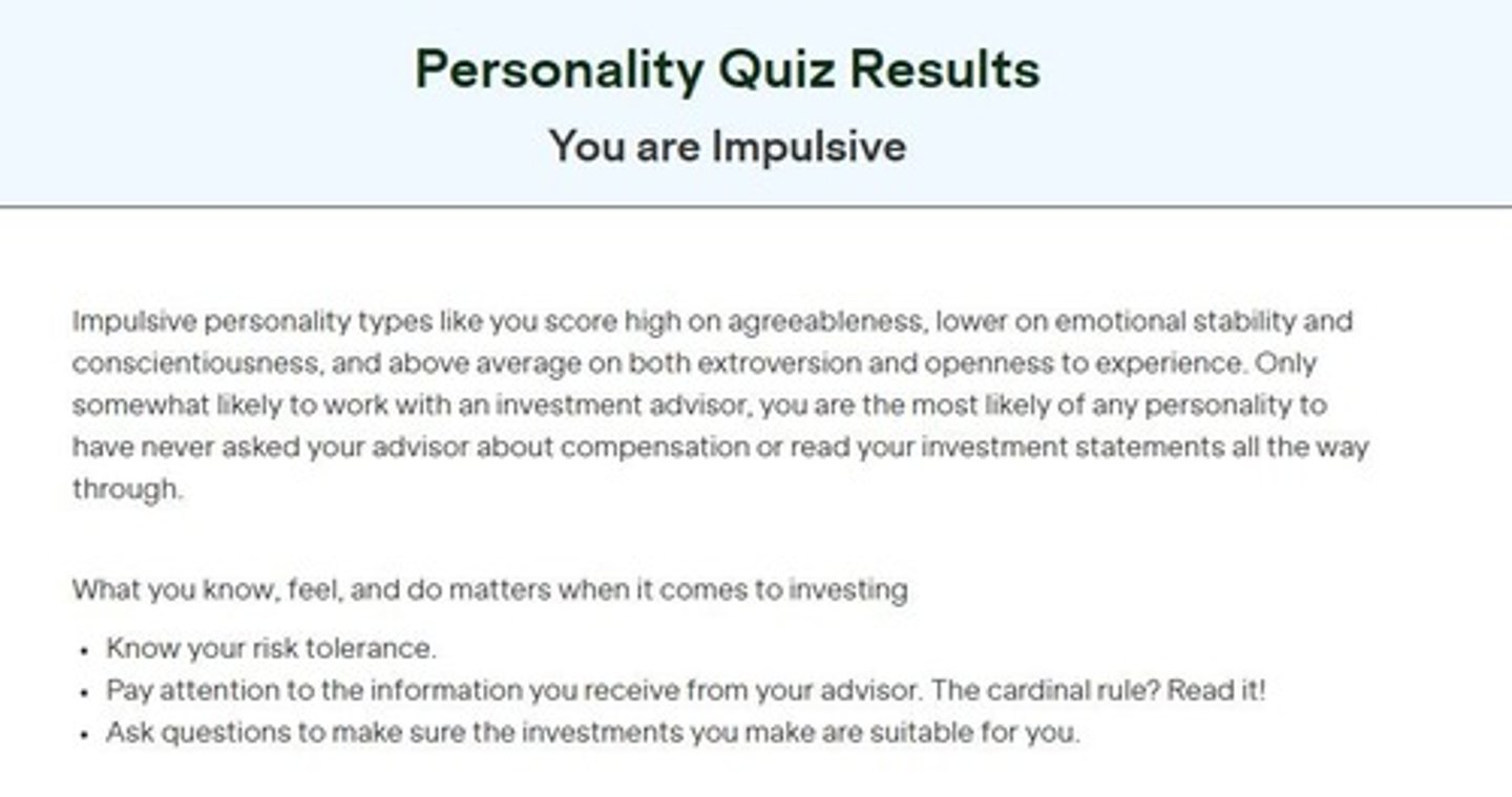 <p>High agreeableness, lower emotional stability, lower conscientiousness, above average extroversion, and openness to experience.</p>