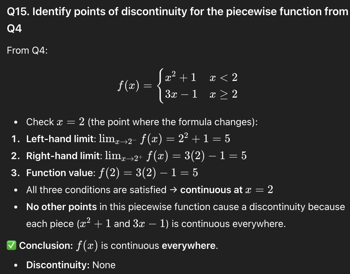 <p>continuous everywehere</p>