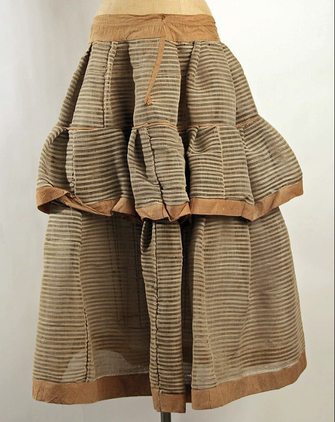 <p>petticoat corded and lined with horsehair</p>