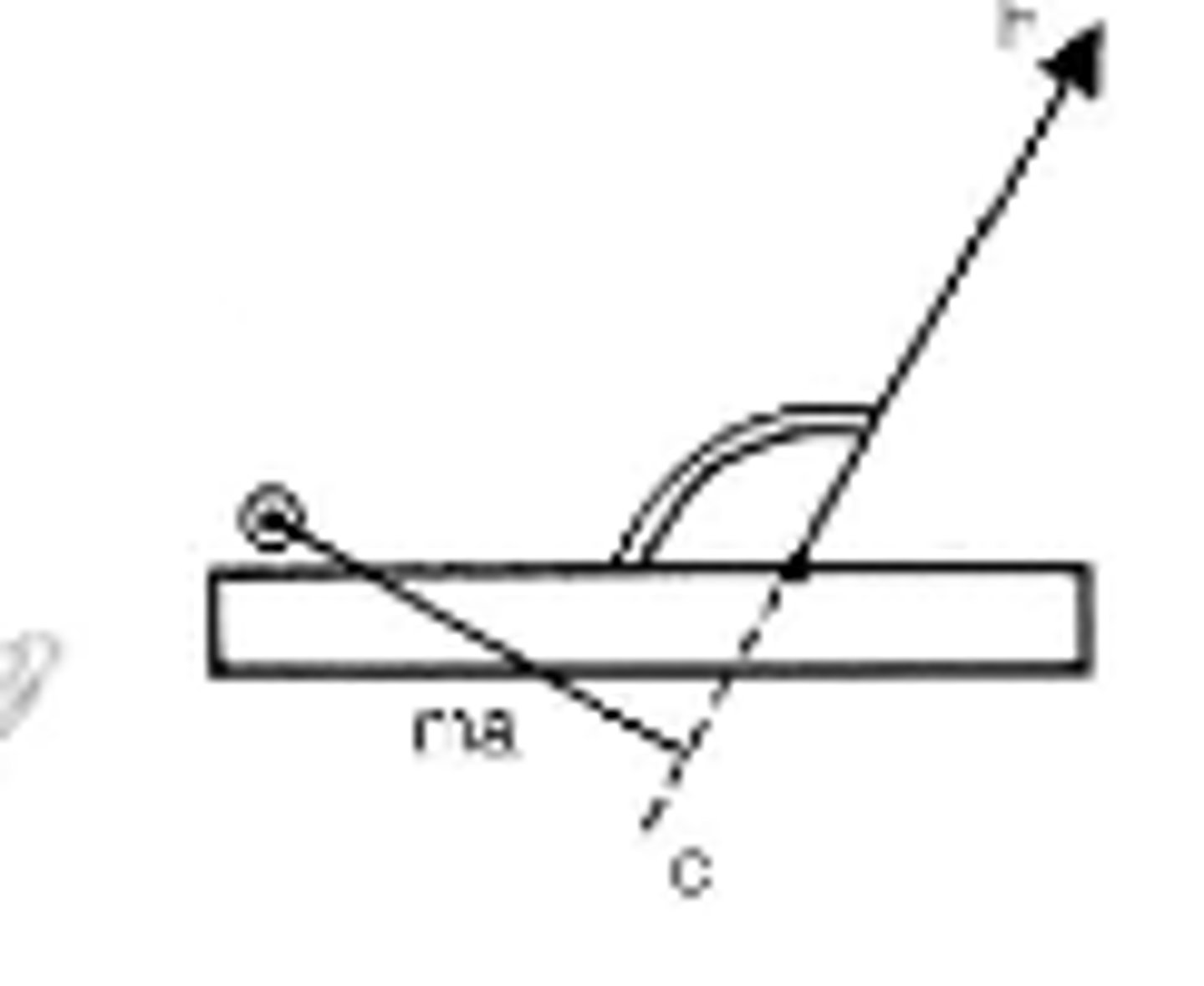 <p>Can the moment arm line of action extended past the segment?</p>