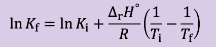 <p>Assuming that the standard reaction enthalpy is constant over the range Ti → Tf</p>