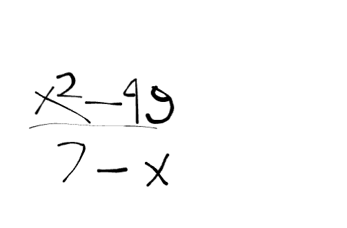 <p>Rewrite the expression in reduced form: x<sup>2</sup>-49/7-x</p>