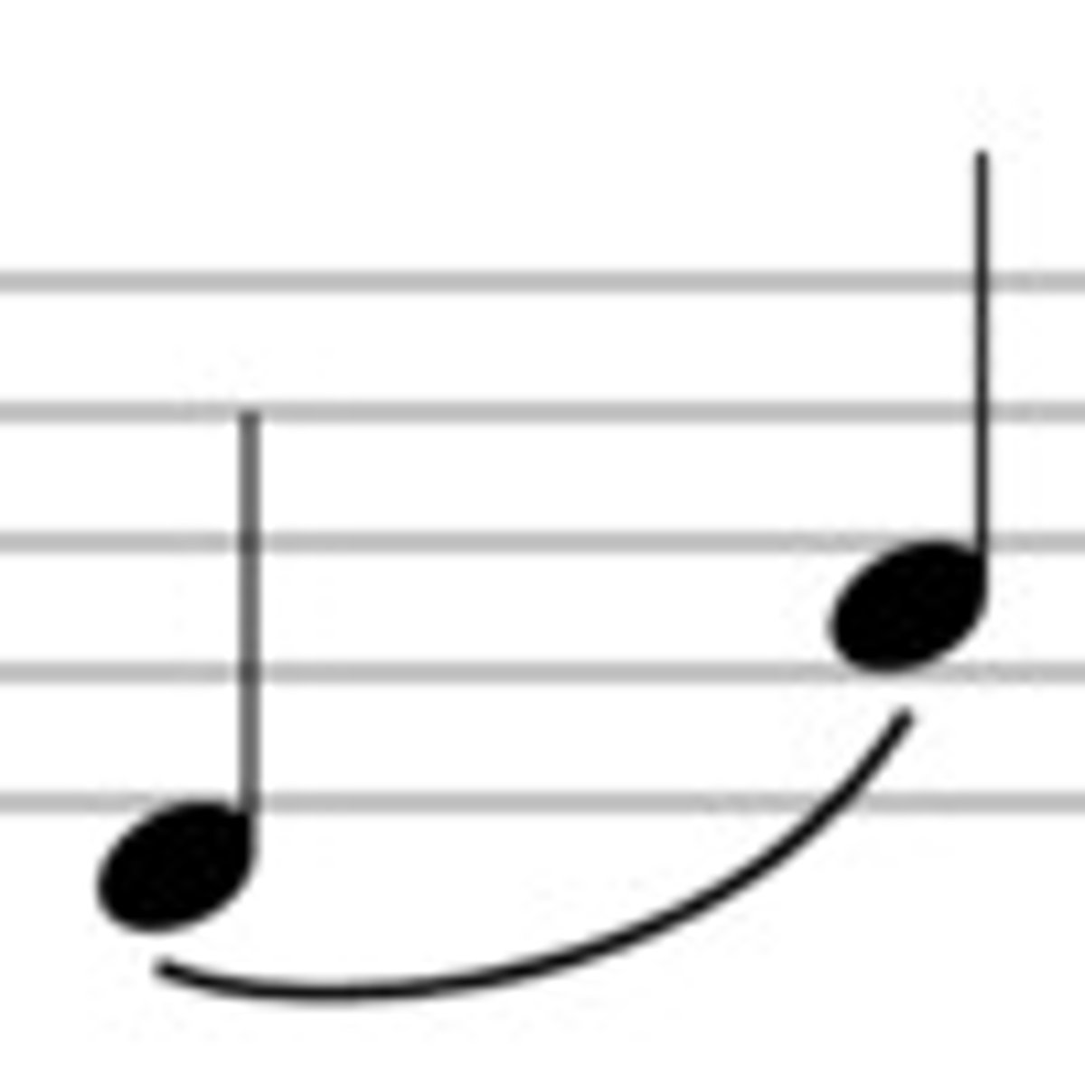 <p>A curved line joining 2 or more notes of different pitches</p>