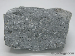 Origin: Extrusive, Rapid Cooling
Texture: Aphanitic
Composition: Intermediate