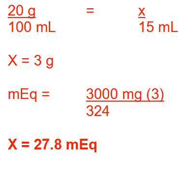 <p>27.8 mEq&nbsp;</p>