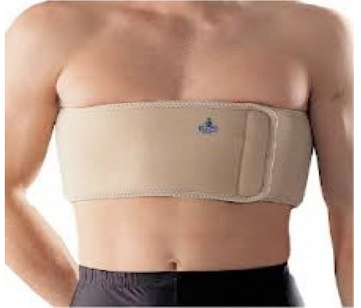 <p>elastic strap around rib cage</p><p>may be used for chest muscle strain or rib fracture</p><p>may restrict breathing (pneumonia)</p><p>remove 4x/day</p>