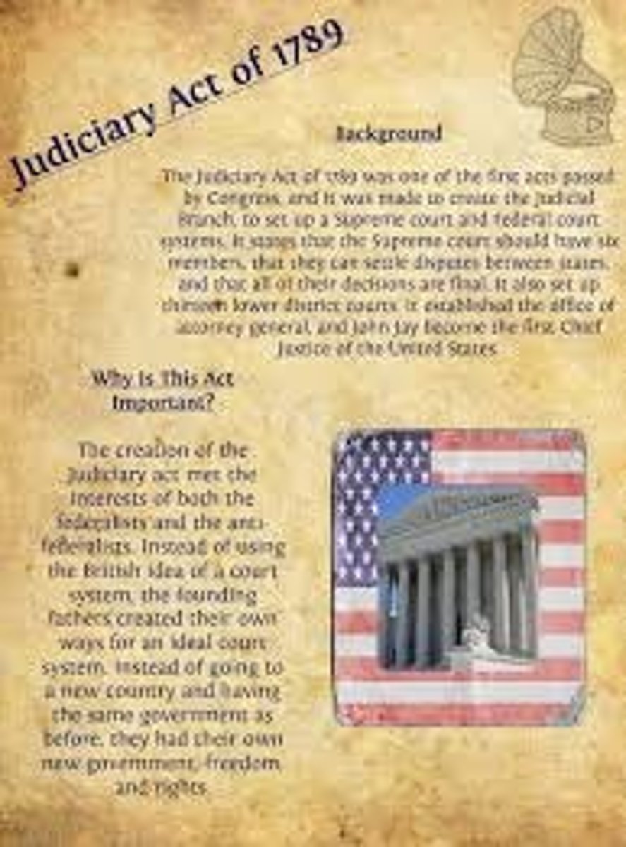 <p>In 1789 Congress passed this Act which created the federal-court system. The act managed to quiet popular apprehensions by establishing in each state a federal district court that operated according to local procedures.</p>