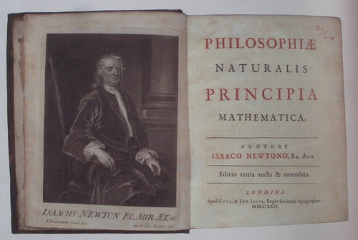 <p>In 1687, Sir Isaac Newton wrote this. It was filled with contributions to many areas of science, and included the three well-known laws of motion.</p>