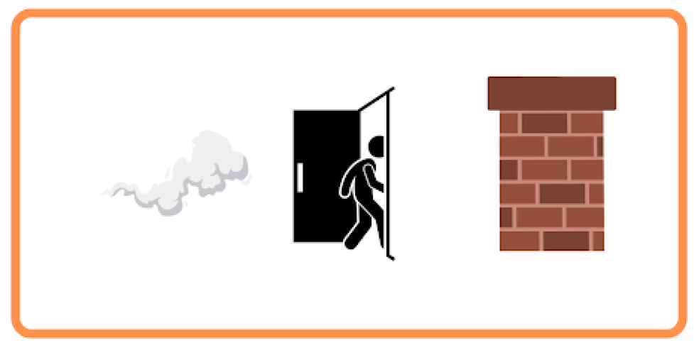 <p>Como salía humo de la chimenea, </p>