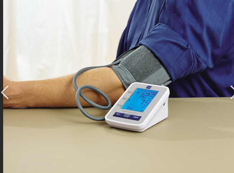 <ul><li><p>uses Oscillometric sensors (to detect blood surges under the cuff)</p></li><li><p>second best</p></li><li><p>can be semiautomatic or fully automatic</p></li></ul>