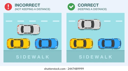 <p><strong>With stationary vehicles parking along the left side of the roadway on a two-way traffic, give way to oncoming vehicles.</strong></p><p>When passing these stationary vehicles, look out for any vehicle pulling out, passengers of the vehicle opening the doors and getting out suddenly or for any pedestrians that might cross in-between parked vehicles or bus stops.</p><p>Always slow down early and be ready to stop, should these road users cut across your path without proper lookout, and when passing, leave a safe gap at least one meter between your vehicle and the parked vehicles.</p>