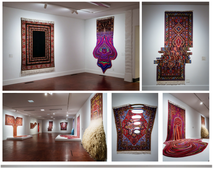 <p>Artwork that has come out post the digital era that’s influenced by the digital</p><p>Azerbaijani artist</p><p>looking at the traditions of carpet making from his part of the world, he works with craftspeople to create carpets that look like they’ve glitched digitally</p><p>questions the divide between the real and the virtual</p>