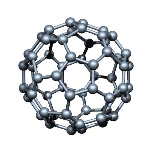 <p>An allotope of carbon that are connected by single and double bonds</p>