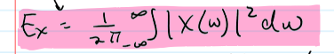 <p>energy conserved in FT domain (sum the square of a signal in time or frequency gives the same value for energy)</p>