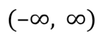 <p><span>(negative infinity, infinity)</span></p>