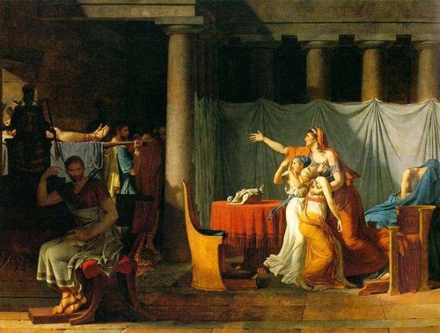 <p>(1748-1825)</p><p>became the hallmark of the Neoclassical style, with themes of patriotism, civic duty, and moral seriousness that reflected Enlightenment ideals.</p>