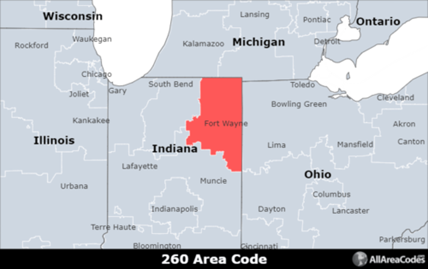 <p>Area code 260 is the area code for Fort Wayne, IN and the surrounding areas. It is the only area code that serves the area.</p>