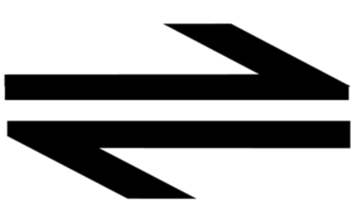 <p>when a reaction can proceed in both directions simultaneously, at the same rate, represented by this symbol:</p>