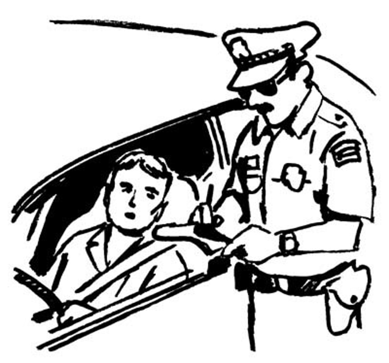 <p>to give a ticket</p>