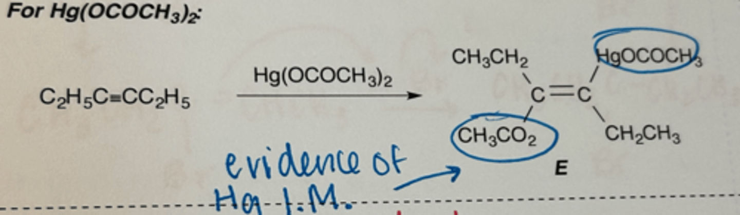 <p>markovnikov addition</p><p>stereoselective</p>