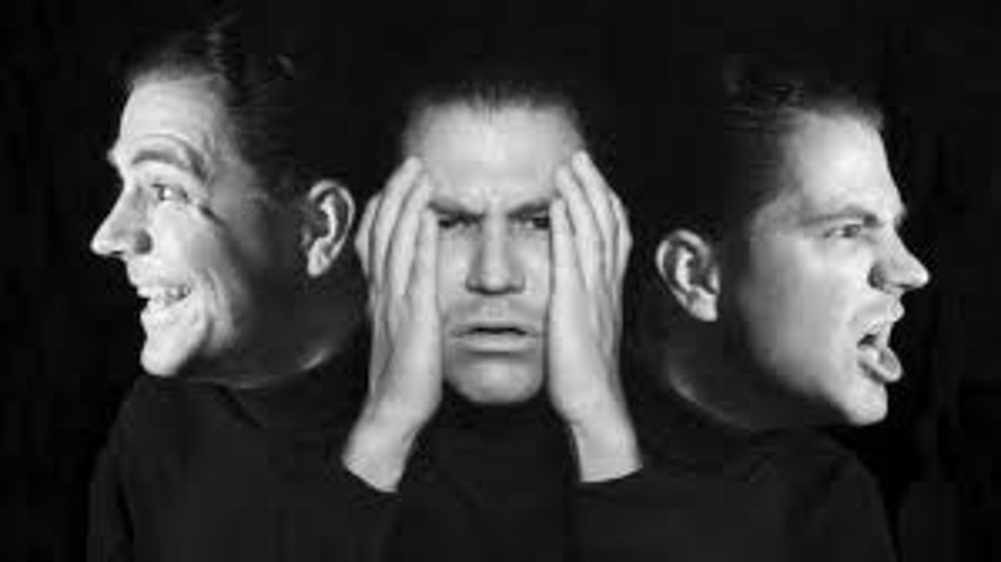 <p>characterized by periods of mania and depression (bipolar cycling)</p>