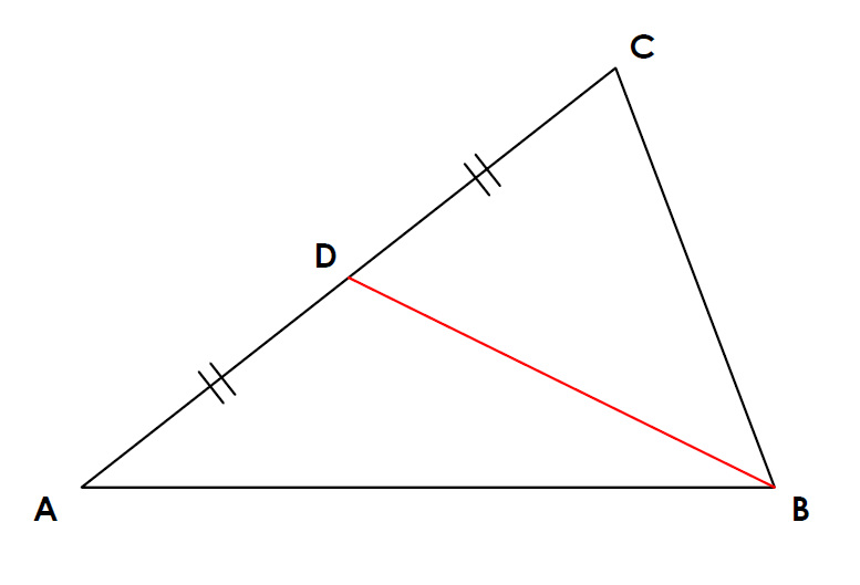 <p>A line segment from a vertex to the midpoint of the opposite side.</p>