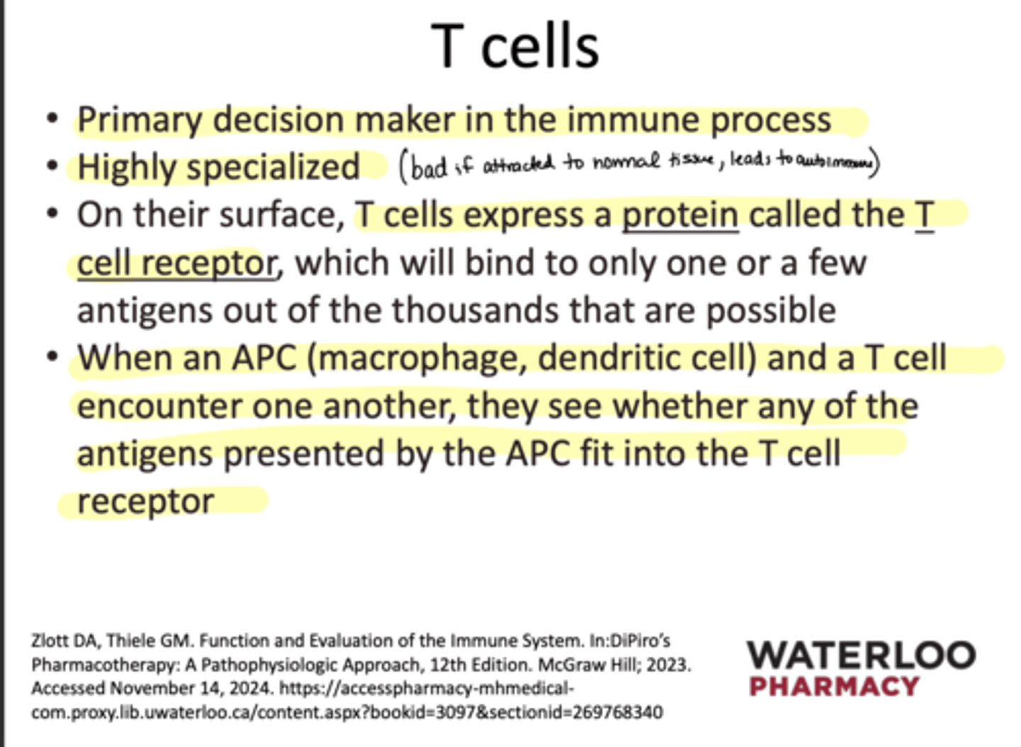<p>They will see if an antigen on the APC fits the T-cell receptor</p>