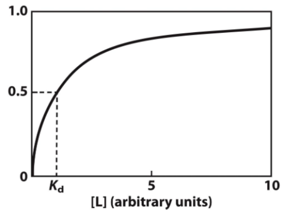 <p>what is on the y-axis at K<sub>d</sub> intersection?</p>
