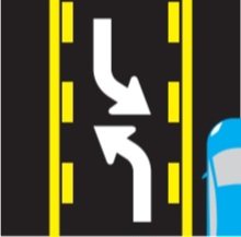 <p>Two-way roadway with center lane</p>