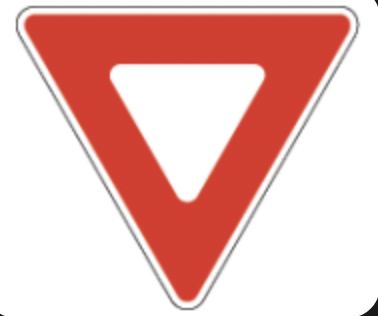 This is the shape and color of a sign: