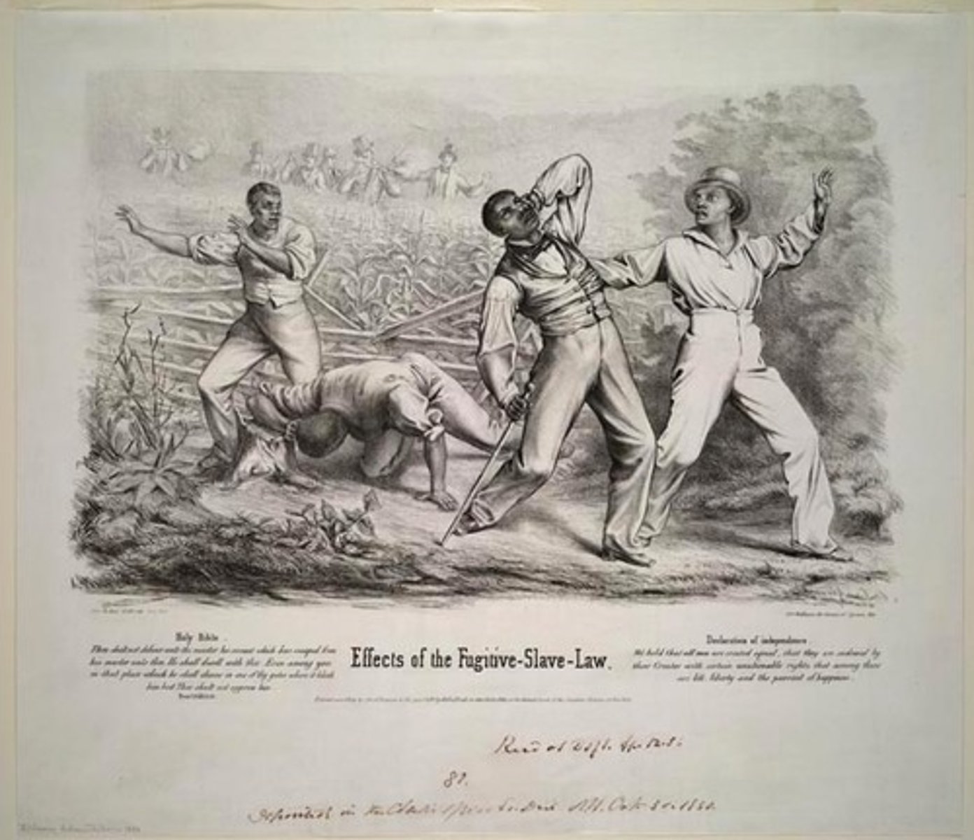 <p>A law that made it a crime to help runaway slaves; allowed for the arrest of escaped slaves in areas where slavery was illegal and required their return to slaveholders</p>