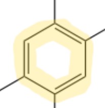 <p>a 6 carbon bond with 3 alkenes and an R group attached<br><br>pKa 40</p>