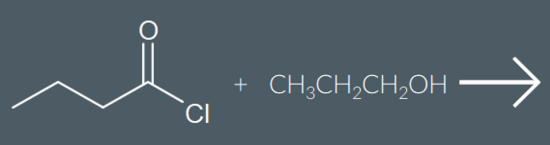 <p><span>What are the products of the reaction between this acyl chloride and this alcohol?<br></span></p><p class="sc-jqVXSH sc-dAJKXZ ffEfs eiKVaS"><span>Name the products</span></p>