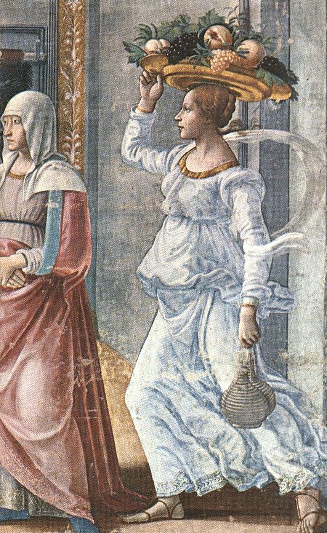 <p><span><em>De geboorte van Johannes de Doper</em></span></p><p>maker: <strong>Domenico Ghirlandaio</strong></p><p>datering: tweede helft 15de E CE</p><p>locatie: Florence</p><p>materiaal/techniek: /</p><p>kenmerken</p><ul><li><p>kleren volledig in detail uitgewerkt</p></li><li><p>aandacht voor natuurlijke werkelijkheid</p></li><li><p>achtergrond uitgewerkt</p></li><li><p>kleren bijna transparant</p></li><li><p>kleren bewegen volledig mee met lichaam</p></li></ul><p></p>