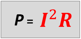 <p>P = power (W)<br>I = current (A)<br>R = resistance (Ω)</p>