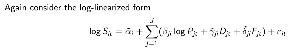 <p>How can we summarize this model for all brands and all time periods? </p>
