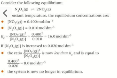 <p>What happens to Kc when the concentration is increased - what happens when (picture) happens</p>
