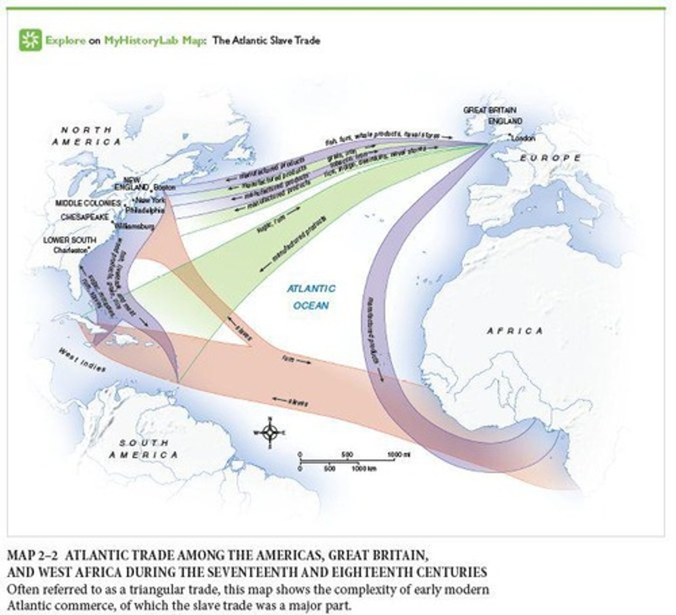 <p>The trade system that involved the transportation of enslaved Africans to the Americas.</p>