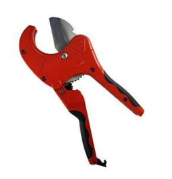 <p>Resembles a pair of scissors or pruning shears with a sharp blade. It often has a ratcheting mechanism to increase leverage. Designed for cutting plastic pipes such as PVC, CPVC, PEX, and ABS. It is commonly used in plumbing and irrigation systems. The blade slices through the plastic pipe with a single or ratcheted motion.</p>