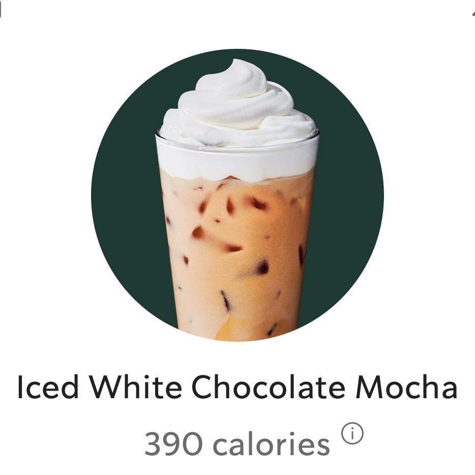 <p>Venti iced white chocolate mocha</p>
