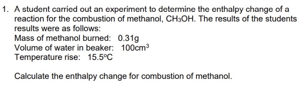 <p><u>using q = mc△T and △H = ∓q / n</u></p>