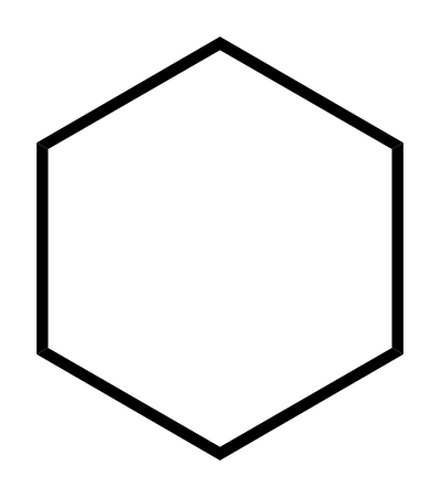 6 carbon atoms linked by a single bond, 18 single bonds

non-polar and saturated

colorless and flammable