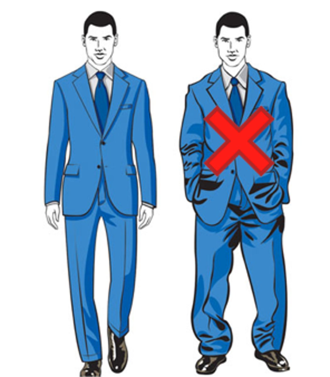 <p>to fit well/poorly</p>