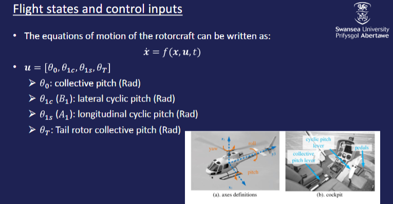 <p>Equations of motion of the rotorcraft</p>
