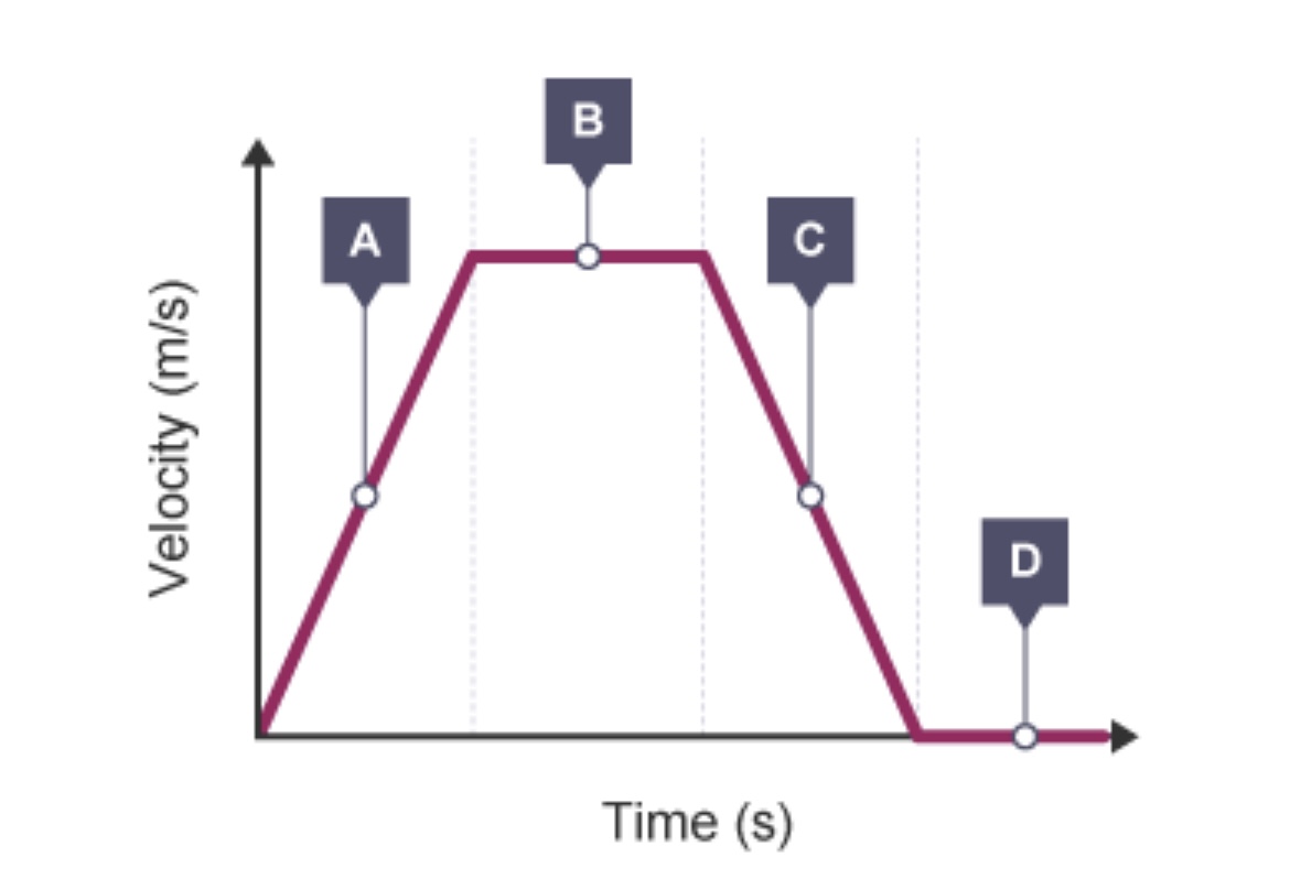 <p>Describe what is happening at A, B, C and D</p>