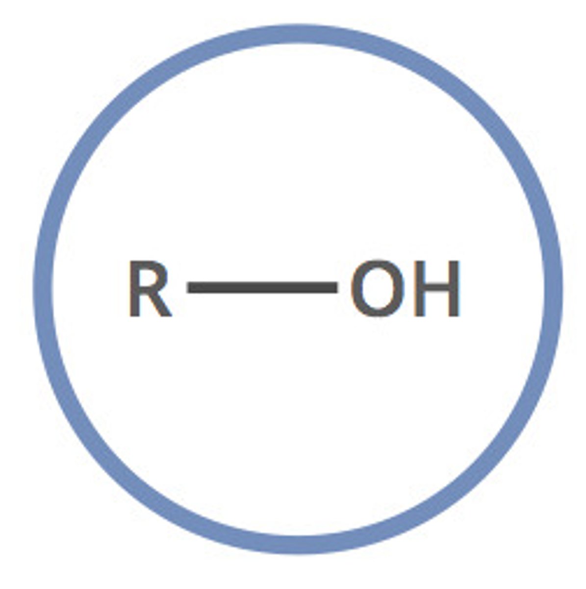 <p>R group connected to hydroxide</p>